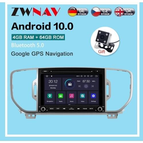 Android 10.0 4+64GB DVD player Radio GPS Navigation For KIA sportage 2016-2018Multimedia Player Radio stereo player headunit dsp