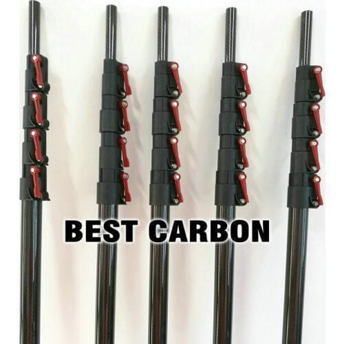 Free shiping High quality Twill glossy Carbon Fiber Telescopic Tubes, cleaning pole, max extend 7.8 meters long