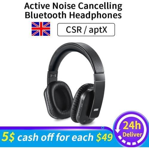 EP750 aptX Active Noise Cancelling Wireless Bluetooth Headphones with Microphone Bluetooth ANC Headsets for Air Travel