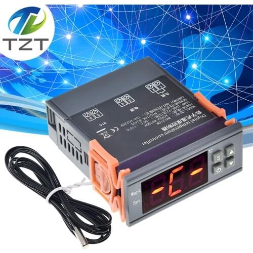 TZT Digital Temperature Controller MH1210W 90-250V 10A 220V Thermostat Regulator with Sensor -50~110C Heating Cooling Control