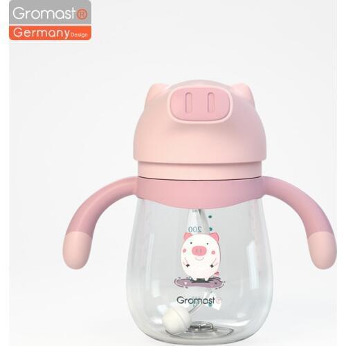 250ML Food grade toddler drinking cup with lid water bottles kids cups baby bottles sippy cup animal shape BPA free