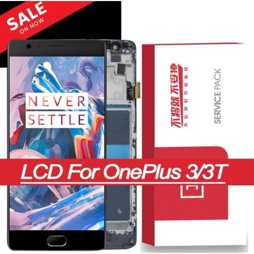 Original 5.5'' AMOLED Display with frame for Oneplus 3 3T LCD Display Touch Screen Digitizer for OnePlus A3000 Repair Parts
