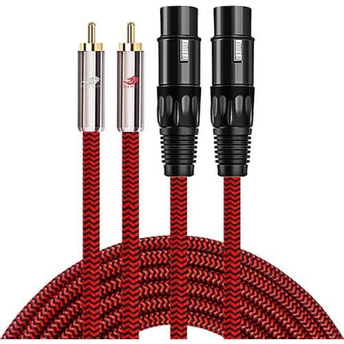 Dual RCA Male to 2 XLR Female Audio Cable For Speakers CD DVD Player Amplifiers Mixer Mixing Consoles Line 1m 2m 3m 5m