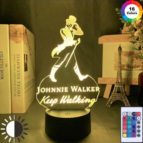 Johnnie Walker Keep Walking Led Night Light for Bar Room Decorative Lighting Usb Battery Powered Nightlight Colorful Table Lamp