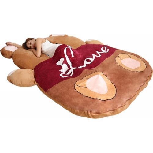 Fancytrader 2018 Giant Plush Stuffed Cartoon Love Bear Sofa Bed Sleeping Bed with Padding 2 Sizes Great Novelty Gift