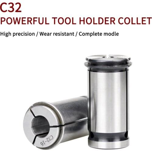 1pcs C32-3/4/6/9/10/12/15.6/17/20/22/25mm CNC Lathe Machining Milling cutter C type Strong Power Mill Collet Chuck
