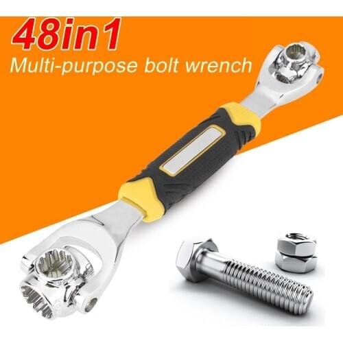 Tiger Wrench 48 in 1 Tools Socket Wrench Rotary Spanner Works with Bolts 360 Degree 6-Point Universial Furniture Car Repair Hand