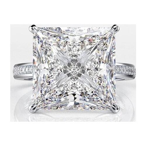 Huitan Luxury Big Square Cubic Zirconia Crystal Rings Women Proposal Engagement Rings for Lover Anniversary Gift Fashion Jewelry