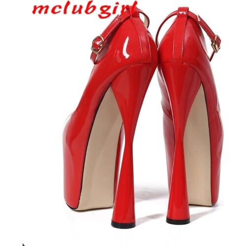 Mclubgirl Super High Heel Womens Shoes With Thick Heels Hate Sky High Womens Shoes Oversized 45 Yards Red Wedding Shoes MJL