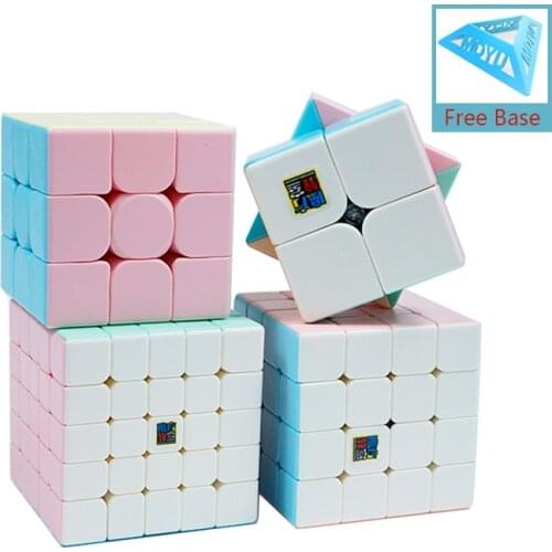 MOYU Macaroon 2x2 3x3 4x4 5x5 Pyraminxed Magic Cube Toy Set Cube Pack Macaroon Stickerless Neo Professional Puzzle Toy For Kids