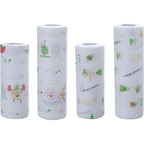 Wet and dry kitchen thickened anti-greasy dishwashing cloth washable disposable non-woven fabric