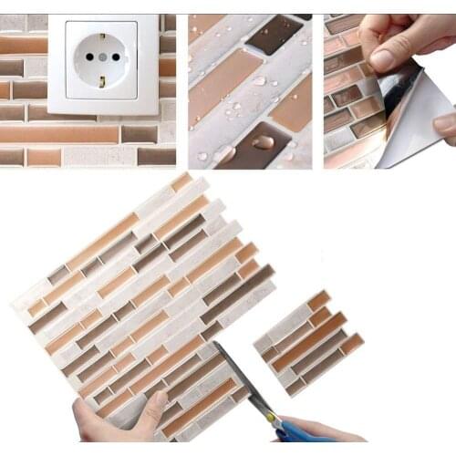 3D Mosaic WallSticker Backsplash DIY Kitchen Bathroom Wall Sticker Peel and Stick Tiles Home Decor Wall Sticker Vinyl 3D Tiles