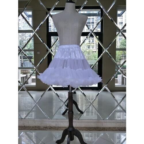 Underskirt Short Dress Lolita Petticoat White Elastic Waistband Crinoline 2022