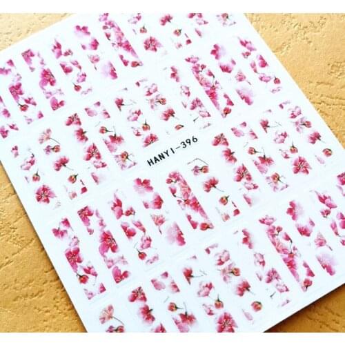 Newest HANYI 437 Sunflower pattern 3d nail stickers Japan style nail decals back glue DIY decorations tools for nail wraps