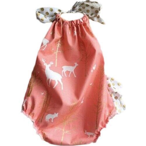 New Summer Cute Baby Girls Romper Sleeveless Backless Halter Jumpsuit Toddler Kids cartoon animal printing Sunsuit One Pieces Ou