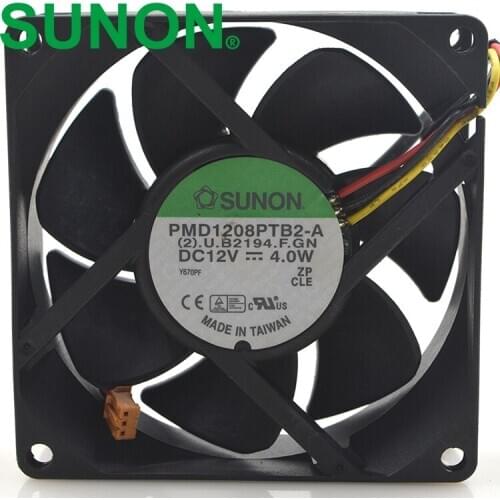 1pcs PMD1208PTB2-A 8025 80*80*25mm 80mm DC 12V 4.0W 3 Wires Computer Blower Cooling Axial Fan