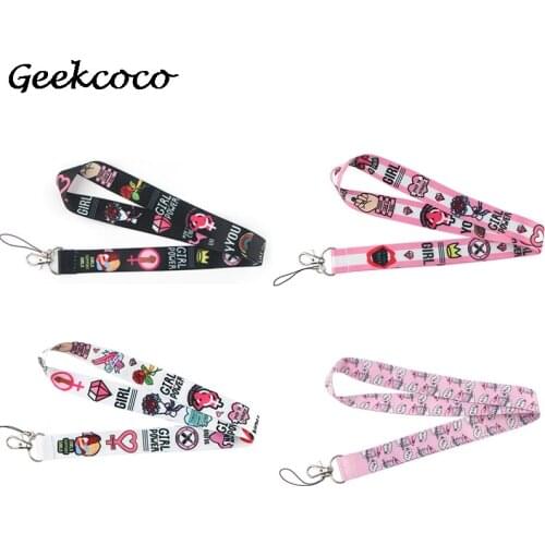 J1957 Feminism Lanyards Neck Strap Phone Keys ID Card Holder Lanyard For Keys DIY Hang Rope Girls Gift Lanyards