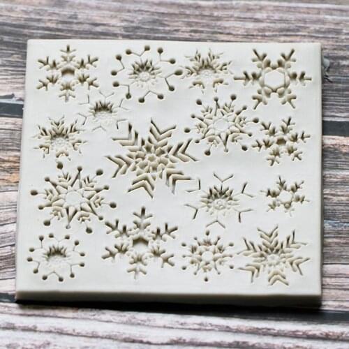 Christmas Decorations Snowflake Lace Chocolate Party DIY Fondant Baking Cooking Cake Decorating Tools Silicone Mold
