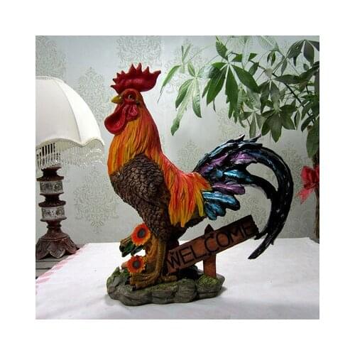 Countryside is a magnet for wealth Good luck Rooster display a model zodiac hen living room decoration resin crafts Statue