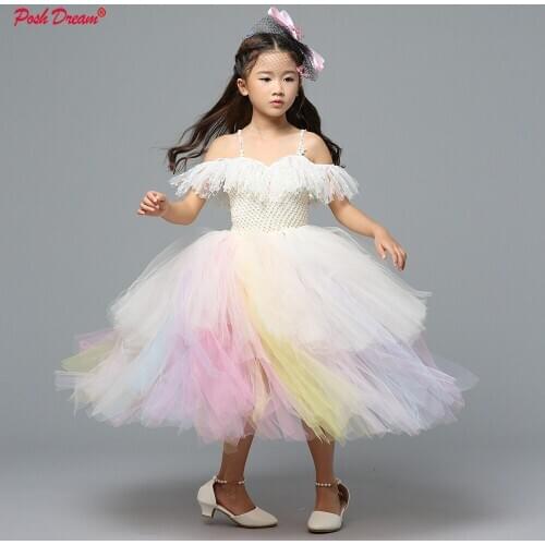POSH DREAMGirls Dress Christmas Kids Dresses For Girls Elegant Princess Dress For Girl Wedding Party Gown Children Clothing