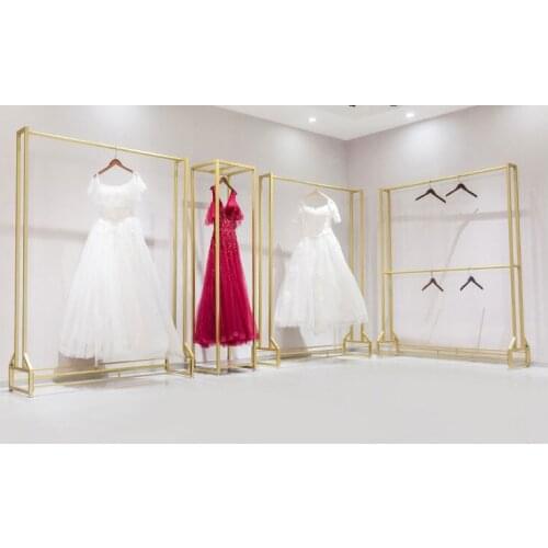 Wedding rack high-end display rack floor-to-ceiling wrought iron clothing store hanger simple photo studio special dress rack