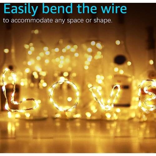 Led Fairy Lights, 10 Pack 2m 20 LEDs Battery Operated Copper Wire String Lights for Holiday Wedding Party Decorations