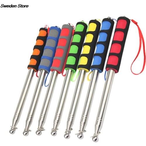 1pc Stainless Steel 1.2M Telescopic Flag Pole Outdoor Flagpole for Teaching Pointer Tour Guide Banner Flagstaff Decoration