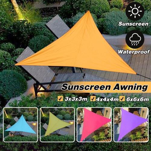 4x4m 3x3m Awning Waterproof Tarp Tent Shade Triangle Awning Shade Sail Sun Outdoor Canopy Garden Patio Pool Shade Camping Picnic