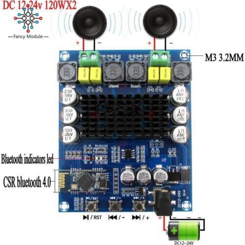 TPA3116D2 120Wx2 Wireless Bluetooth 4.0 Audio Receiver Digital Amplifier Board