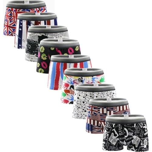 10Pcs Mens Underpants Personality cartoon Men Underpants Boxers Home Underwear men Comfortable Boxer Soft Breathable Underwear