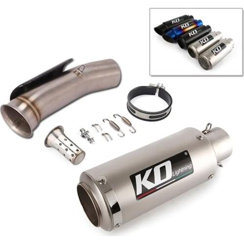 Motorcycle Exhaust System Mid Link Pipe Connect Section Slip On Silencer Baffles 51mm Muffler Tips Modified For Duke 790