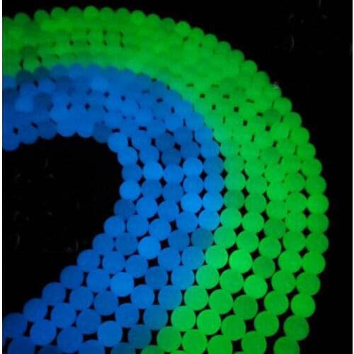 High Quality Luminous Fluorescent Synthetic Stone 4/6/8/10/12/14/16mm Round Necklace Bracelet Jewelry Loose Beads 38cm wk148