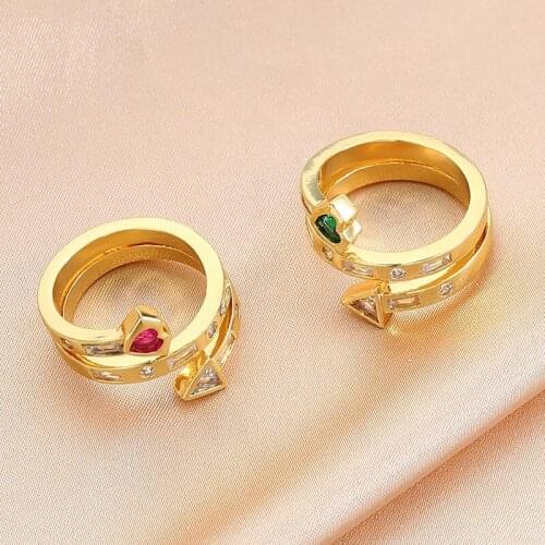 2021 New Arrival Retro Snake-shaped For Women Ring Ins Cold Wind Personality Zircon Index Finger Ring Party Gift