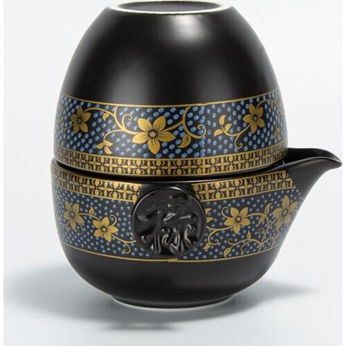 Tea Travel Tea Set Ceramic 1 Pot 3 Cups Portable Teapot Kung Fu TeaSet Teaware Set with Filter Flower Teawares Ceremony