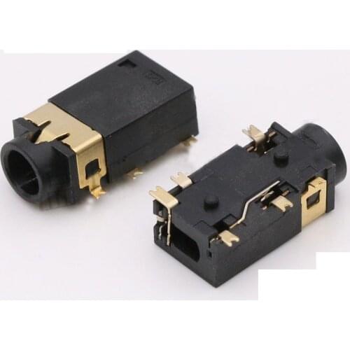 Power socket 3.5 headphone jack 6 foot pin 2 fixed foot 3.5MM socket female seat