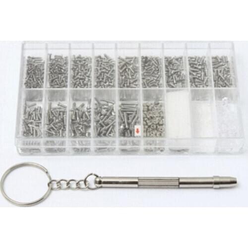 1000 Tiny Screws Nut Screwdriver Watch Eyeglass Glasses Repair Tool Set Kit