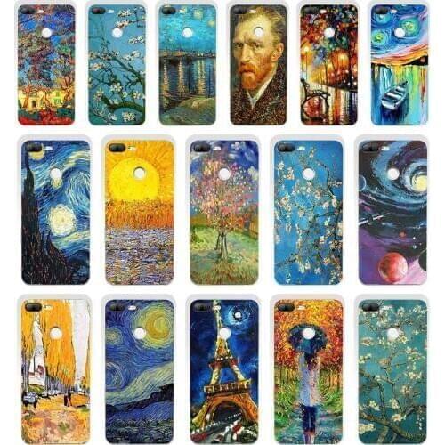 130SD Vincent Van Gogh Starry Sky Oil Painting gift Soft Silicone Tpu Cover phone Case for huawei Honor 8 9 Lite 8X p9 lite 2016