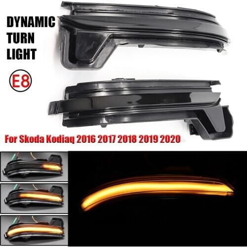 2Pcs/Lot Dynamic Blinker LED Turn Signal Lamp Suitable For Skoda Kodiaq 2016 2017 2018 2019 2020 Car Light Direction Indicator