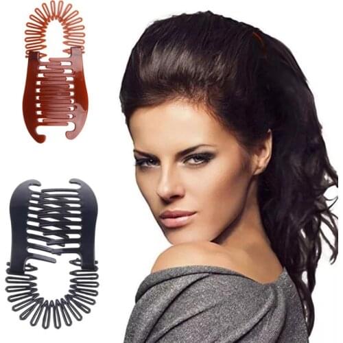2021 New Women Hollywood Large Comb Banana Clip Hair Riser Claw Hair Accessory 2 Colors Hair Accessories Hair Claw