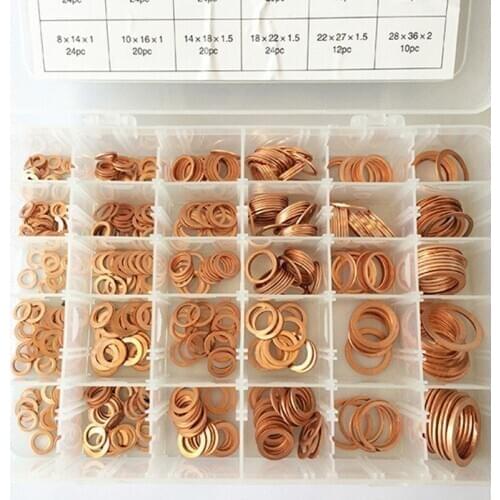 568pcs Hardware Red Copper Washer Plastic Box Assortment/Kit/Set With Free Box