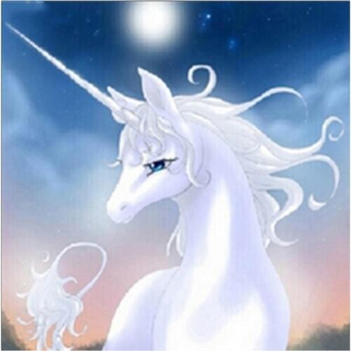5D Diy Diamond Painting Cross Stitch White Unicorn Animals Diamond Mosaic Full Square Diamond Embroidery Christmas GiftsZP-1904