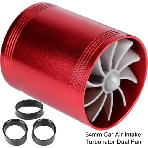 Car Auto Air Intake Turbine Refit Turbo Double Turbocharger Gas Fuel Oil Saver Fan CarSupercharger Turbine For Car Air Intake