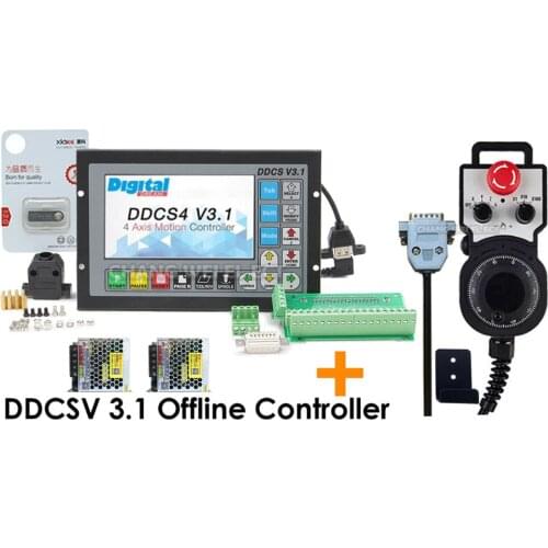 CNC offline controller DDCSV3.13 axis/4 axis 500KHz motion control system G-Code offline controller upgrade version