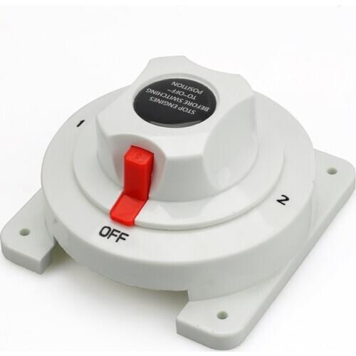 White Distribution Marine Boat Battery Switch Marine Dual Battery Selector Switch for Boat RV Motor