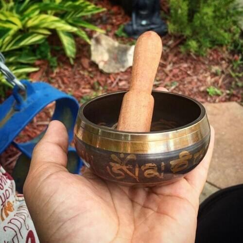Hand Hammered Tibetan Yoga Singing Bowl Set Meditation Spiritual Chakra Healing 7cm