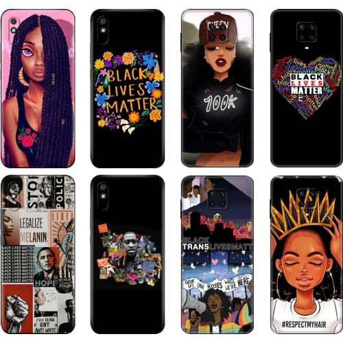 Black tpu Case For Xiaomi Redmi 7A 8 8A 9 9A 9C Case Redmi Note 8T 8 Pro T Note 9 9S 9 Pro Case Black lives matter