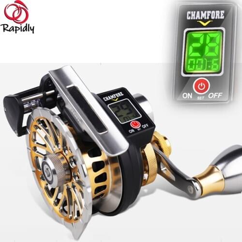 Digital Display Electronic Fishing Reel 2021 New 4.3:1 High Speed Ratio Low Profile Line Counter Baitcasting Reel Fishing Tools