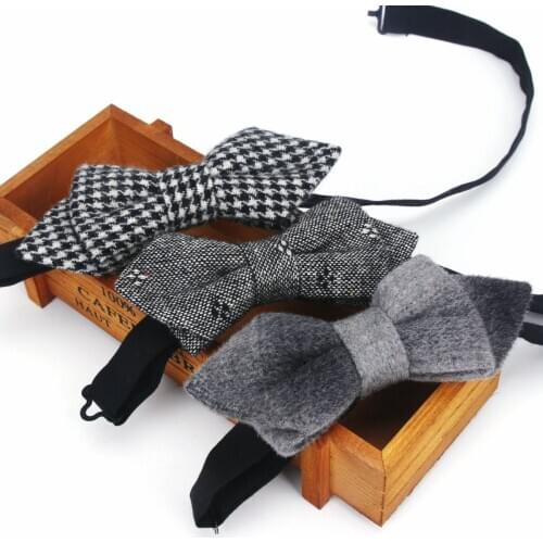 New fashion Classical Formal 100% Wool Bow Tie Gravata Multiple Colors Houndstooth Pattern Necktie Mens Luxury Bowtie Butterfly
