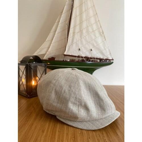 Cotton Newsboy Cap Men Summer Women Bakerboy Ivory Linen 8 Panels Breathable Flat Peaky Blinders Gatsby Hat Fathers Day Gift