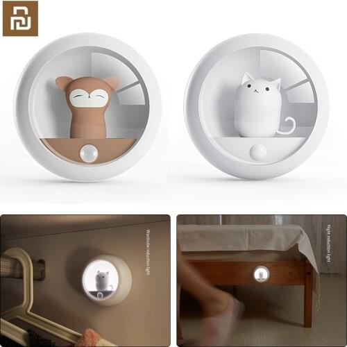 Creative Body Induction Night Light Pet Bedroom Atmosphere Lamp Cabinet Light Wall Llamp Human Body Motion Sensor Night Light